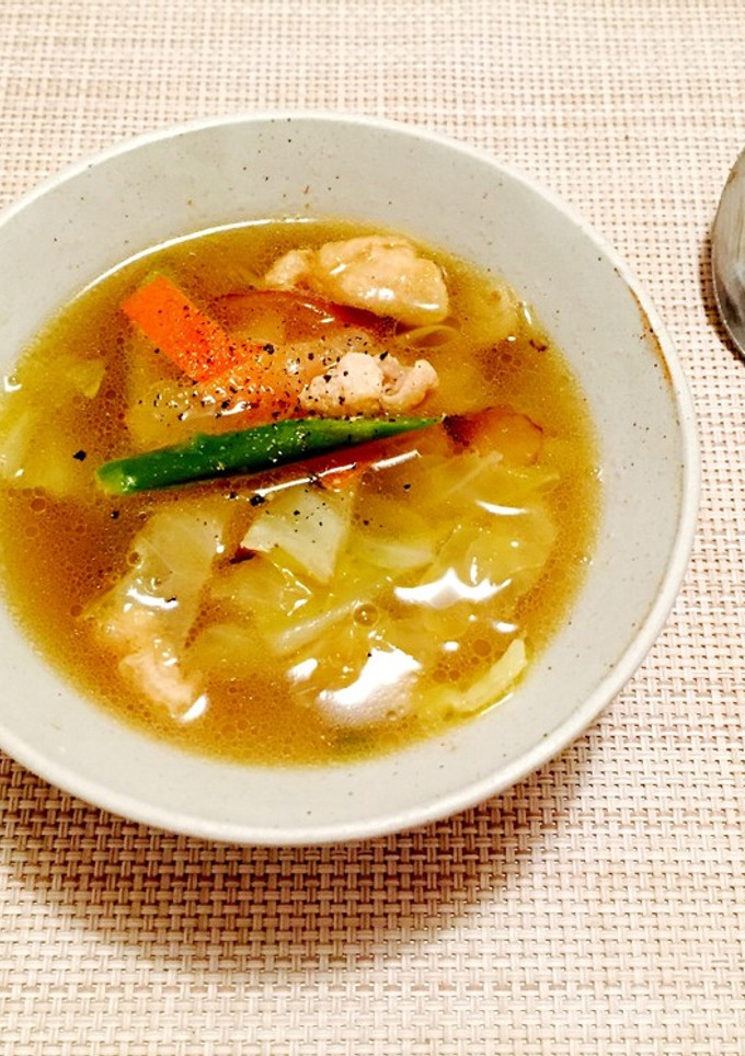 簡単コクうま！鶏皮ダシの野菜スープ-レシピのメイン写真