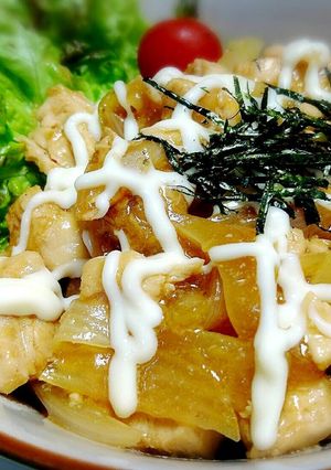 簡単柔らか鶏胸肉と玉葱のお酢でサッパリ丼-レシピのメイン写真