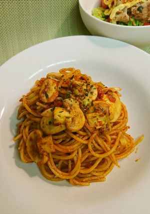 マッシュルーム・長ネギトマトパスタ-レシピのメイン写真
