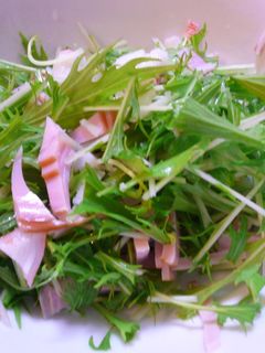 水菜とハムのサラダ-レシピのメイン写真