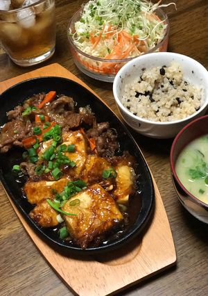 超簡単！豆腐の天ぷらと牛肉のスキヤキ風-レシピのメイン写真