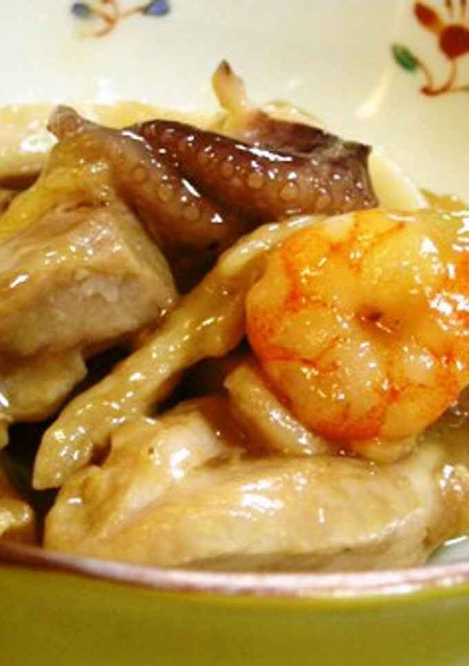 鶏肉とシーフードの黒酢炒め-レシピのメイン写真