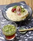 しゃりしゃりきゅうりのつけ麺（白石温麺）