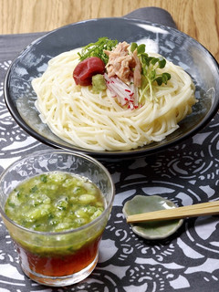 しゃりしゃりきゅうりのつけ麺(白石温麺)-レシピのメイン写真