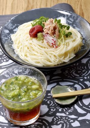 しゃりしゃりきゅうりのつけ麺（白石温麺）-レシピのメイン写真
