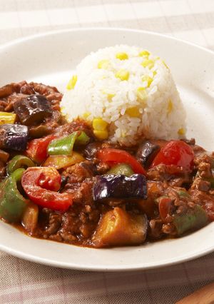 夏野菜のひき肉トマトカレー-レシピのメイン写真