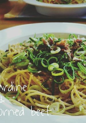 オイルサーディンとコンビーフのパスタ-レシピのメイン写真