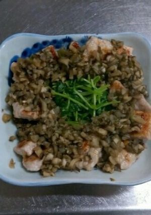 豚コマ【豚肉のソテー(辛味噌キノコ)】-レシピのメイン写真