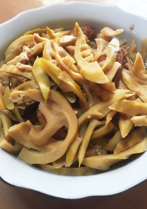 ハチクと天ぷらの炊き合わせ-レシピのメイン写真