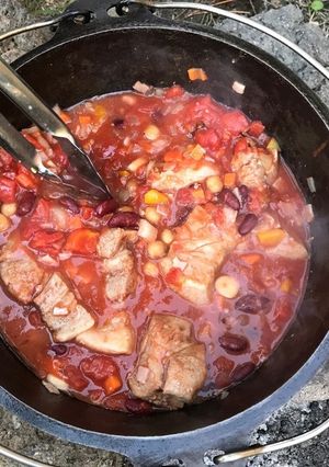豚肉のカスレ-簡単ダッチオーブン料理--レシピのメイン写真