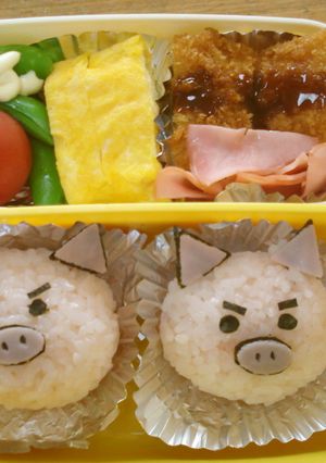 ぶたさんおにぎり　M（・⑪・）M-レシピのメイン写真