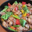 鶏肉とブロッコリーとパプリカのさっぱり炒