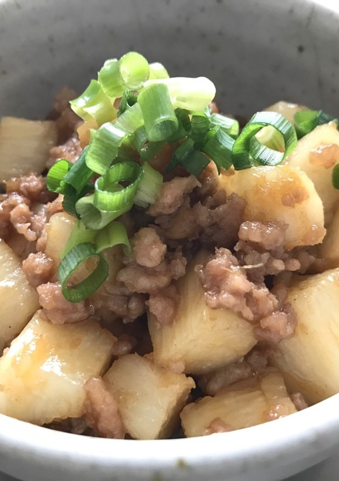 簡単常備菜！長芋と挽肉のそぼろ煮-レシピのメイン写真