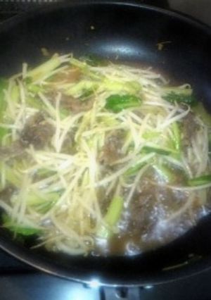 頂いた小松菜で味噌ゴマしょうが炒め-レシピのメイン写真