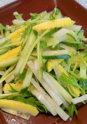 ベビーコーンの柚子胡椒ドレッシングサラダ-レシピのメイン写真