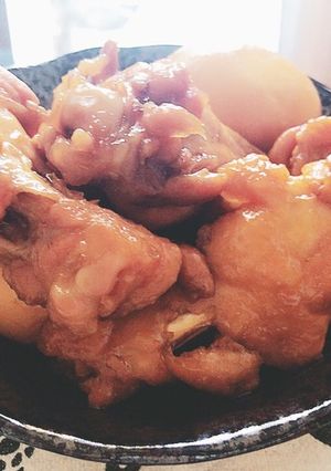 手羽元の甘辛煮~玉子入り~:-)-レシピのメイン写真