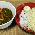 サッポロ一番で辛味噌冷しゃぶつけ麺