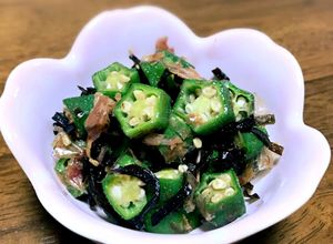 ＊レンジで簡単オクラのおかか塩昆布和え＊-レシピのメイン写真