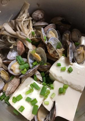簡単！時短！アサリと豆腐の酒蒸し-レシピのメイン写真