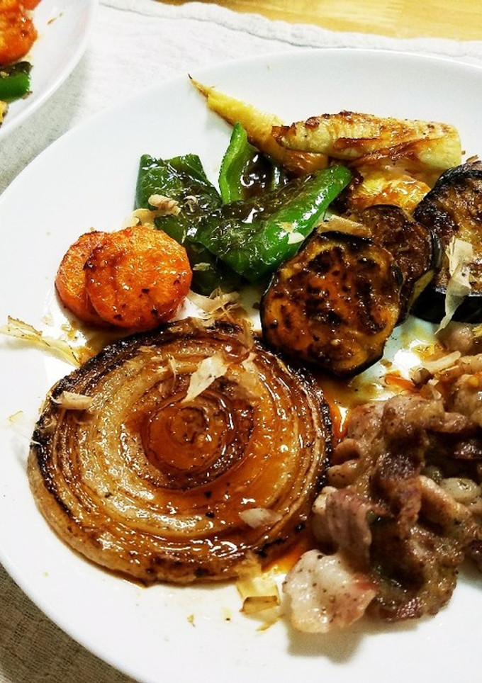 豚バラ と 焼き野菜 の生姜醤油プレート-レシピのメイン写真