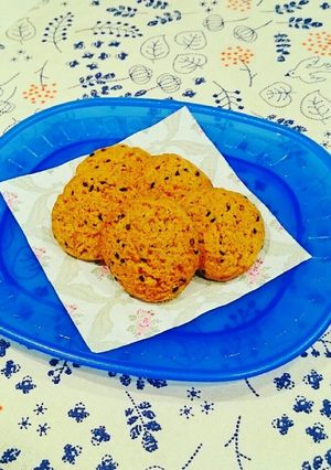 ビニール袋で簡単！黒ごまおからクッキー-レシピのメイン写真