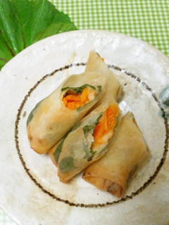 人参とチーズの春巻き♪オカノリ使用♪-レシピのメイン写真