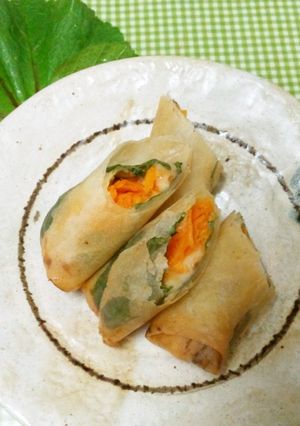 人参とチーズの春巻き♪オカノリ使用♪-レシピのメイン写真