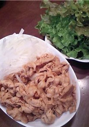 ピリ辛豚肉まきまきサラダ-レシピのメイン写真