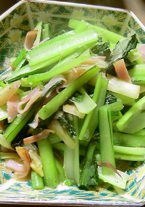 みょうがのシャキシャキ感！小松菜の塩糀味-レシピのメイン写真