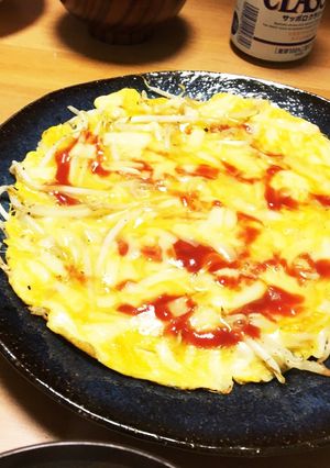 夕食にもう1品★簡単★オムチーズもやし-レシピのメイン写真