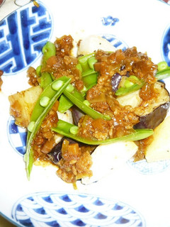 揚げ野菜の肉みそかけ-レシピのメイン写真