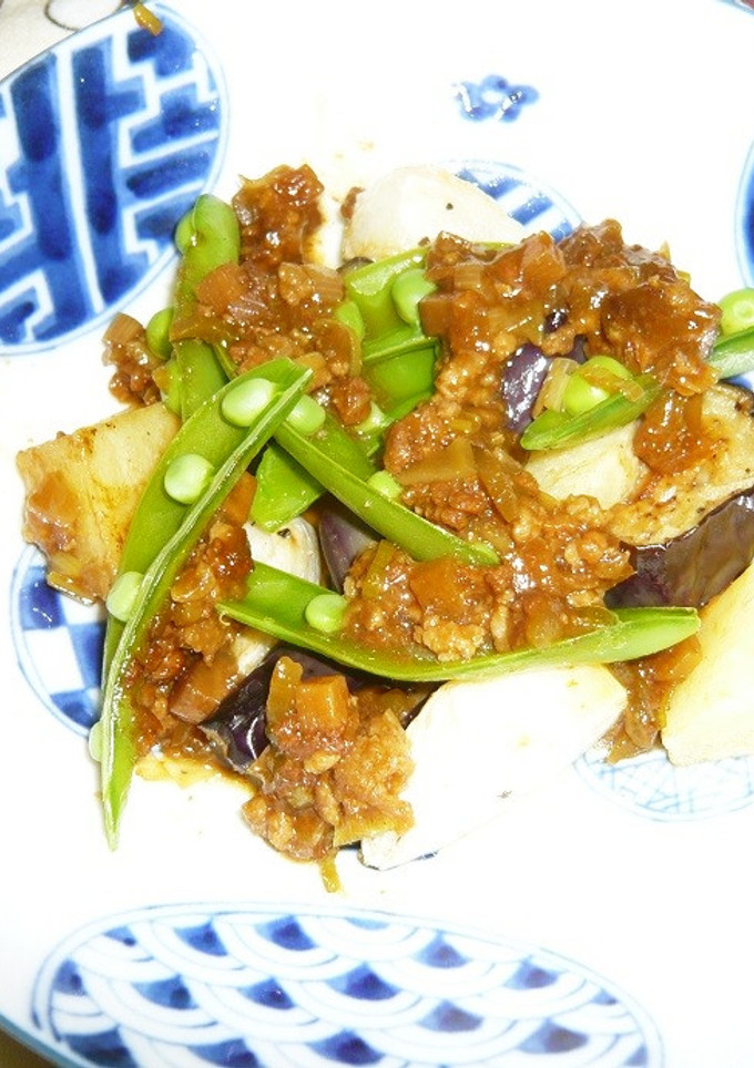 揚げ野菜の肉みそかけ-レシピのメイン写真