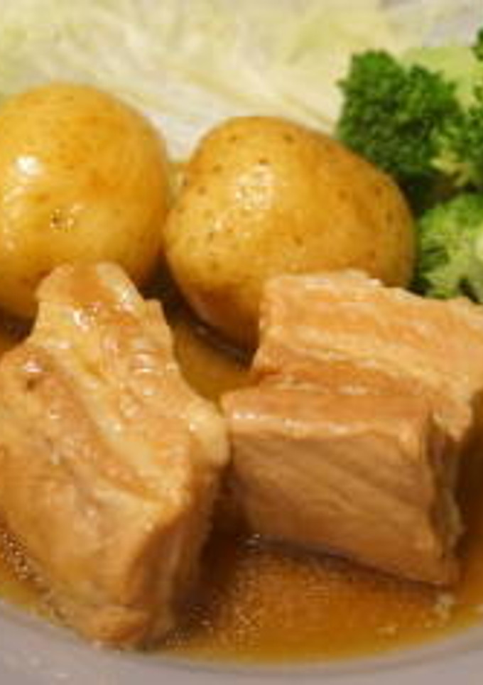 豚バラの角煮と揚げじゃがの煮物-レシピのメイン写真