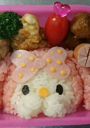 たれ耳マイメロ♡キャラ弁-レシピのメイン写真