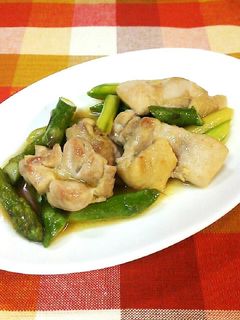 簡単♡鶏肉&アスパラのゆずこしょう炒め♪-レシピのメイン写真
