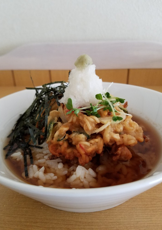 サッボロ一番で冷やしかき揚げ茶漬け-レシピのメイン写真