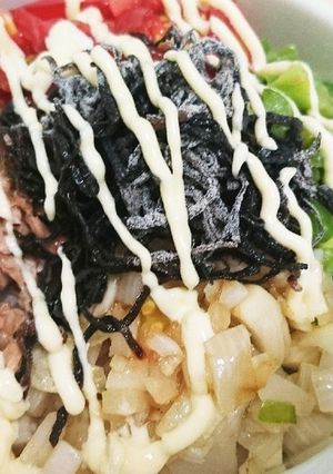 【余り物でできる】ツナと野菜の四色丼-レシピのメイン写真