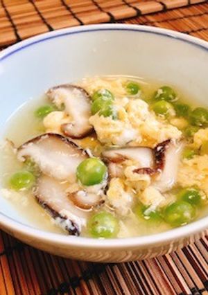 うすいえんどうと椎茸の卵とじ-レシピのメイン写真