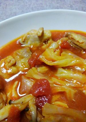 簡単☆鶏肉ときゃべつのトマト煮込み-レシピのメイン写真