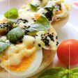 茹で卵のわさび塩トースト バジル風味