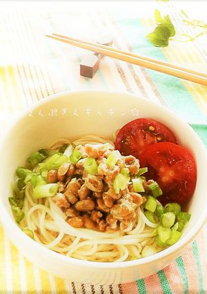 お酢が効いてる♪そうめんと納豆の冷やし汁-レシピのメイン写真