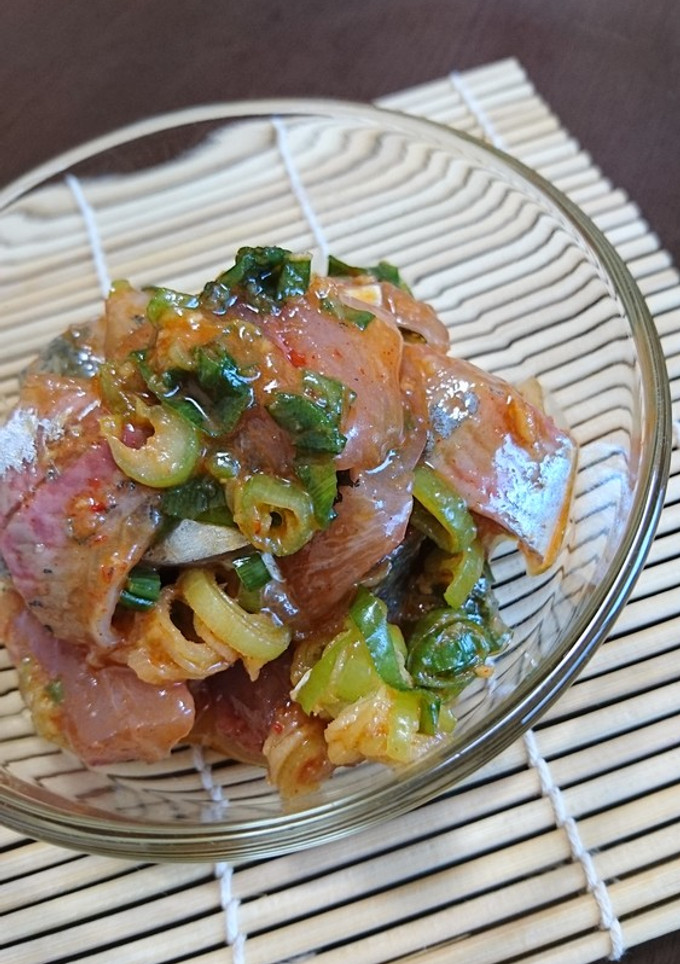 あじのお刺身♪旨辛和え-レシピのメイン写真