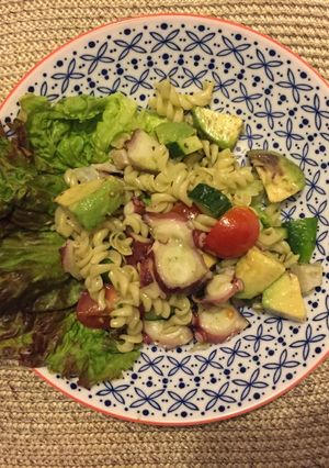 タコと夏野菜のジェノベーゼ風冷製パスタ-レシピのメイン写真