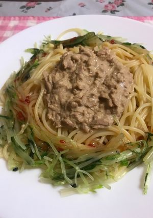 ツナマヨとスイートチリソースの冷静パスタ-レシピのメイン写真