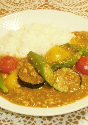真夏の夜の野菜入りキーマカレー-レシピのメイン写真