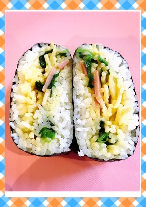W炭水化物のカルボナーラおにぎらず!-レシピのメイン写真