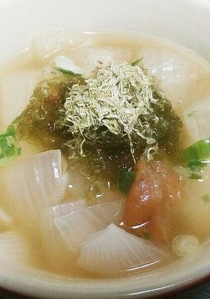 新玉ネギと梅干しのスープ-レシピのメイン写真
