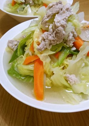 がっつり野菜！ラーメン屋さんの塩タンメン-レシピのメイン写真