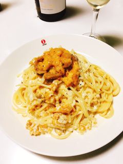 ウニのクリームパスタ-レシピのメイン写真