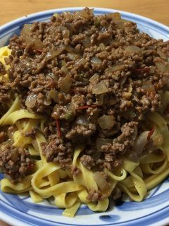 男飯 実山椒のボロネーゼパスタ-レシピのメイン写真